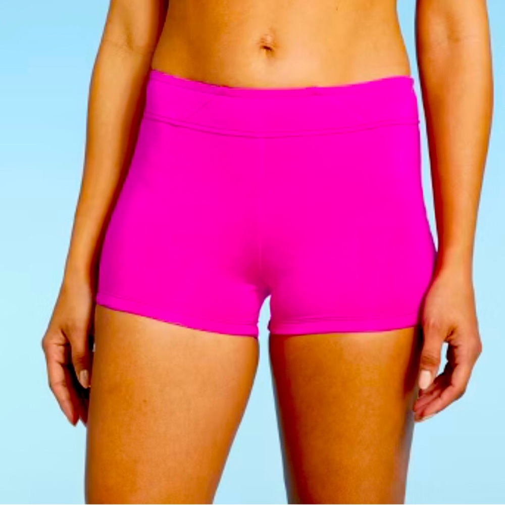 mid rise bikini bottoms swimsuit shorts modest pink KONA SOL new with tag